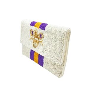 BEADED "GEAUX BEE" MINI CLUTCH NWOT
